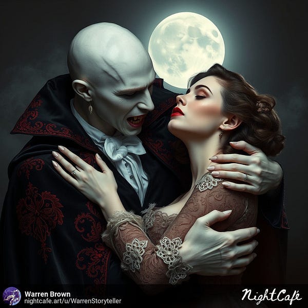 Vampire and victim.