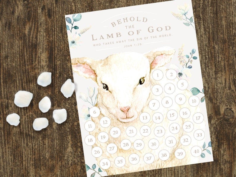 Behold the Lamb Kids Lent Countdown image 1