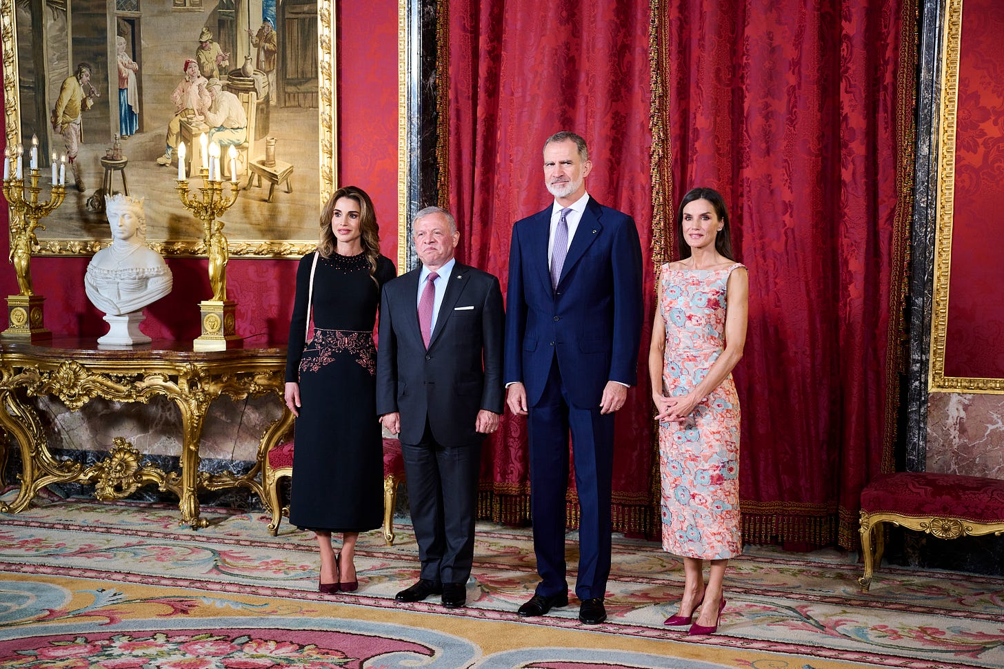 Queen Rania, King Abdullah, King Felipe and Queen Letizia