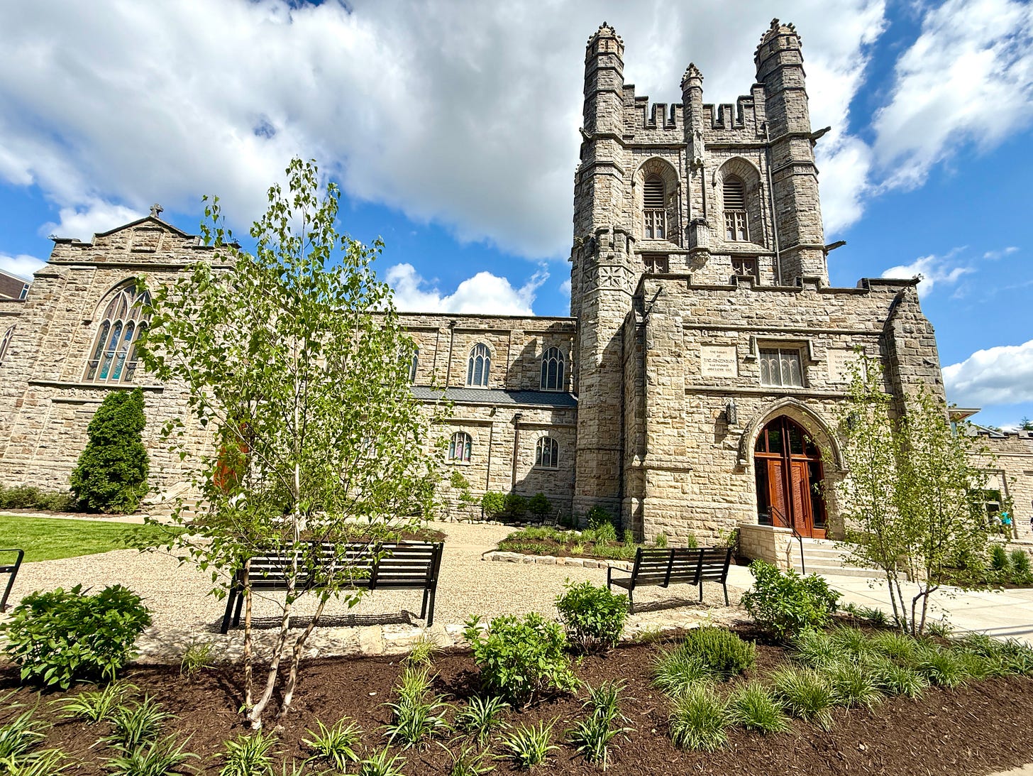 New Stone Courtyard Garden at Church of the Ascension in Pittsburgh, PA