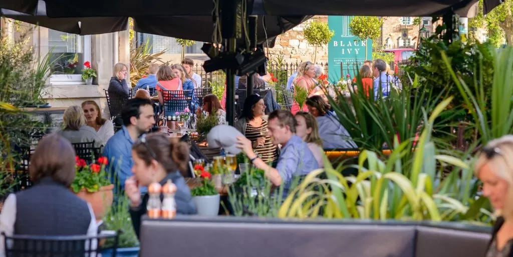 Black ivy outdoor terrace edinburgh 