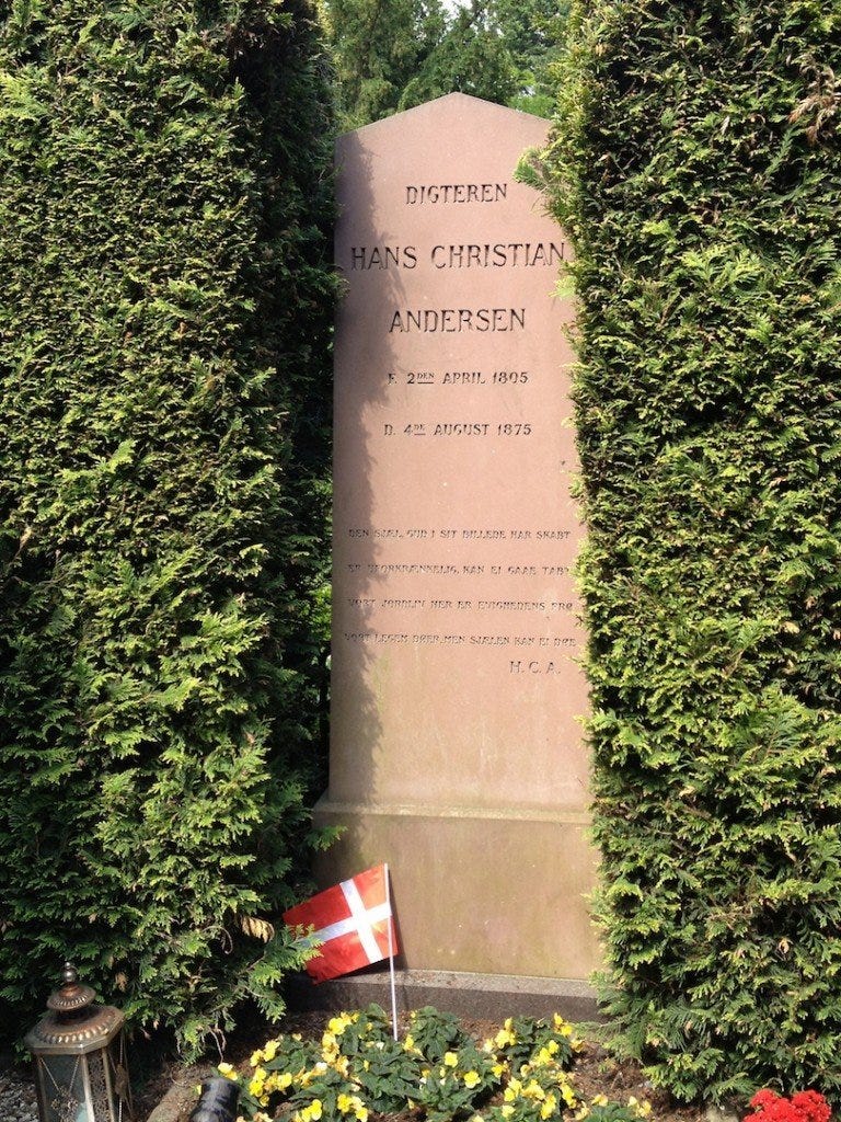 The resting place of Hans Christian Andersen