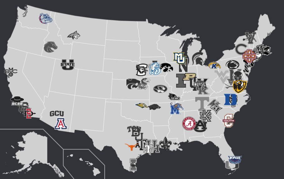 Hometown Bracket Map