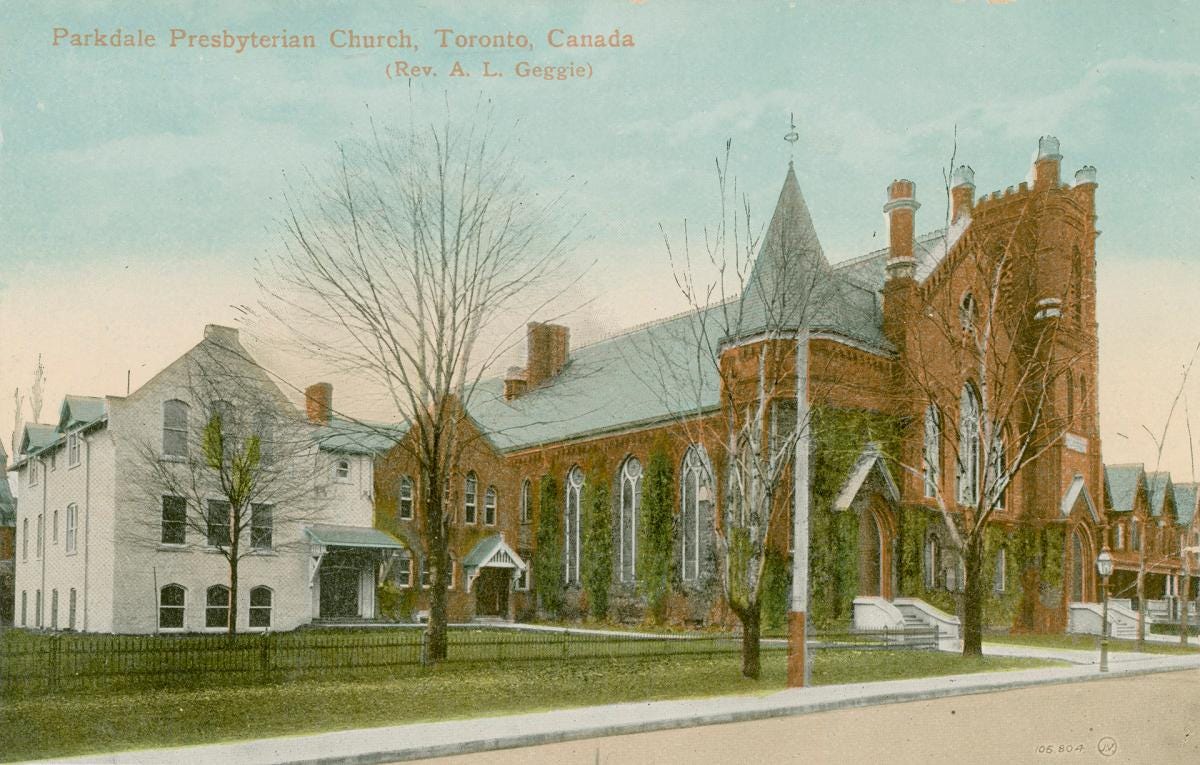 Parkdale Presbyterian  Church, Toronto, Canada (Rev. A. L. Geggie)