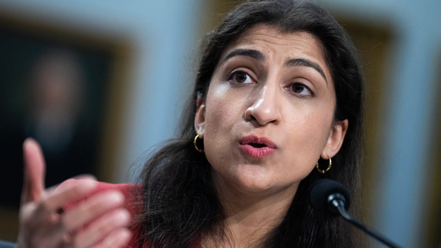 UNITED STATES - MAY 15: FTC Chairwoman Lina Khan testifies during the House Appropriations Subcommittee on Financial Services and General Government hearing titled "Fiscal Year 2025 Request for the Federal Trade Commission," in Rayburn Building on Wednesday, May 15, 2024. (Tom Williams/CQ-Roll Call, Inc via Getty Images)