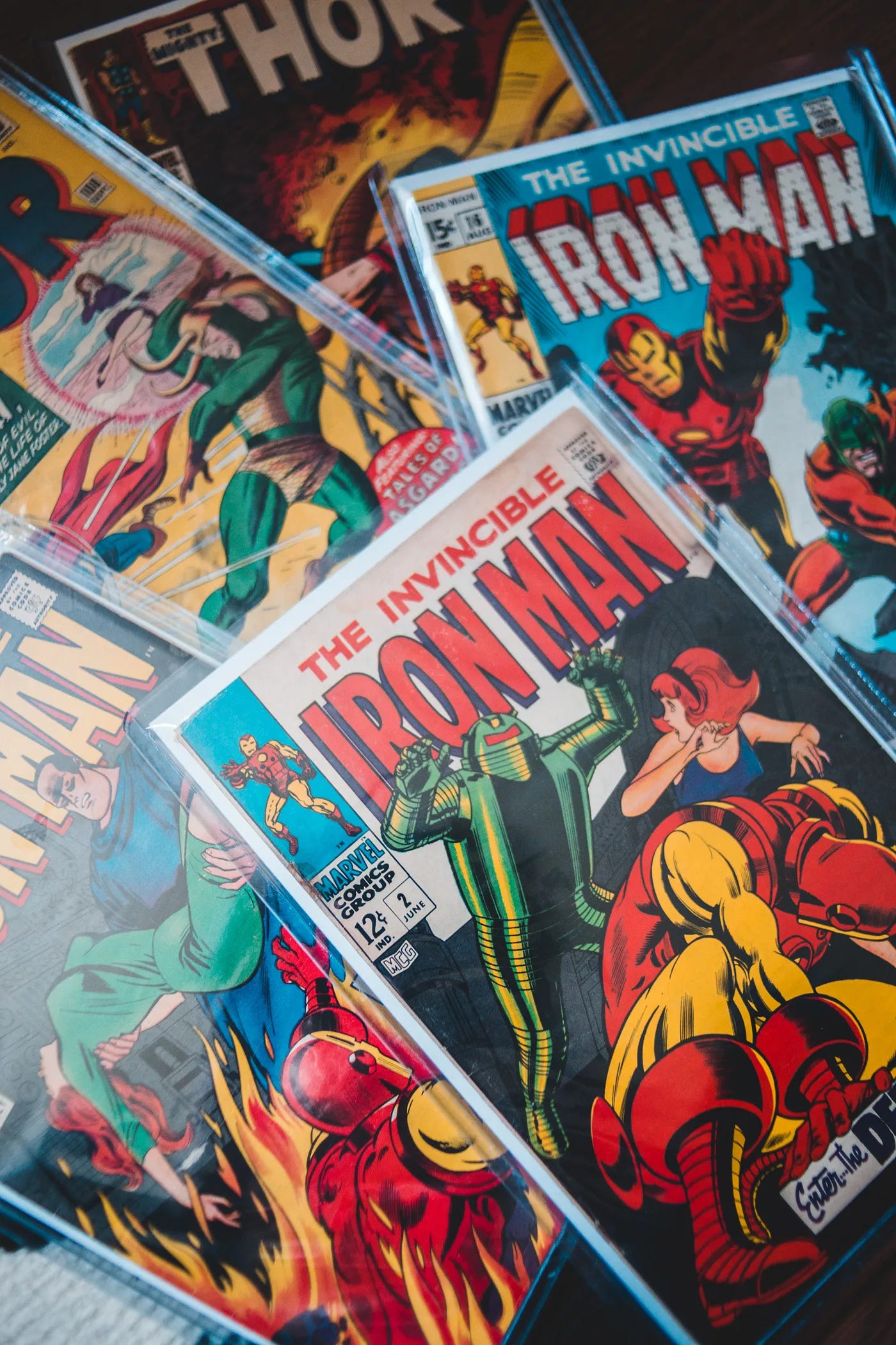 A collection of Marvel comic books