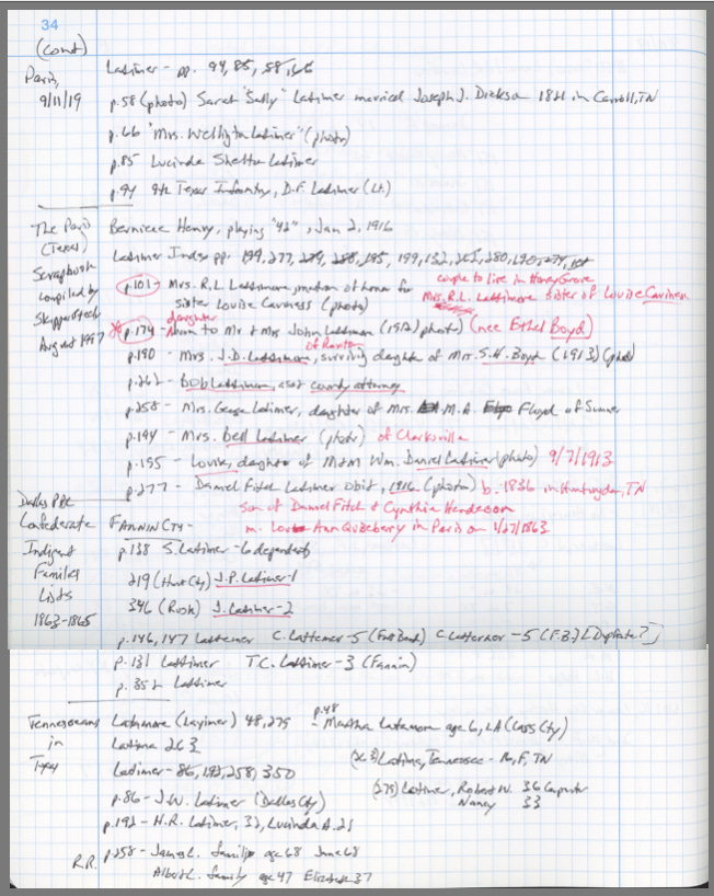 page of handwritten notes page of handwritten notes
