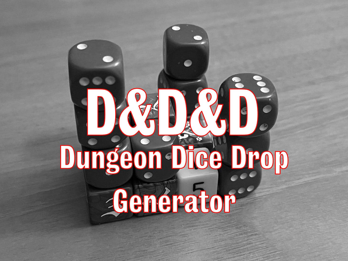 Piled d6s make a tiny dungeon