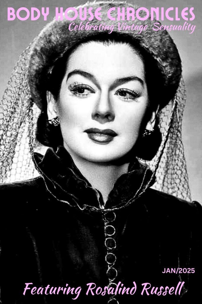 rosalind russell, old hollywood newsletter, golden age of hollywood plr