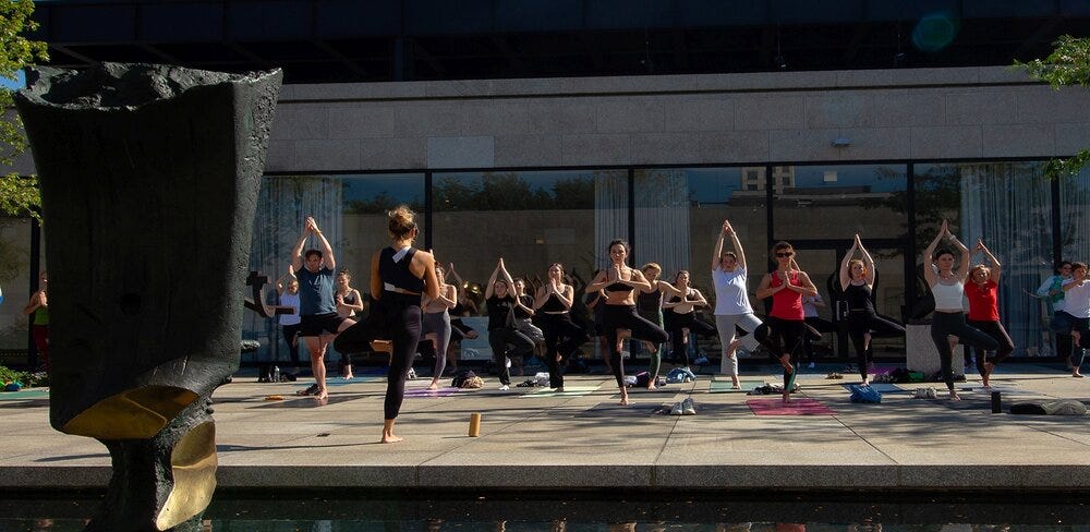 Yoga in the Sculpture Garden