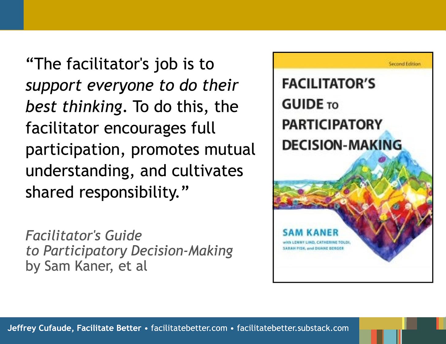 Picture of the book cover the Facilitator's Guide to Participatory Decision-Making