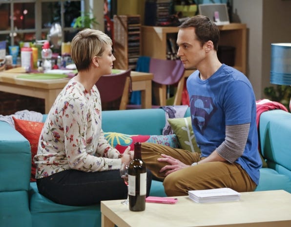 sheldon staring down pennys eyes in big bang theory intimacy 2015