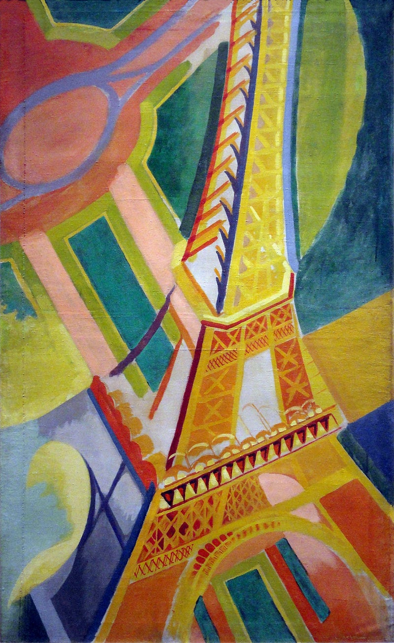 Robert Delaunay, 1926, Tour Eiffel, oil on canvas, 169 × 86 cm, Musée d'Art Moderne de la ville de Paris.jpg