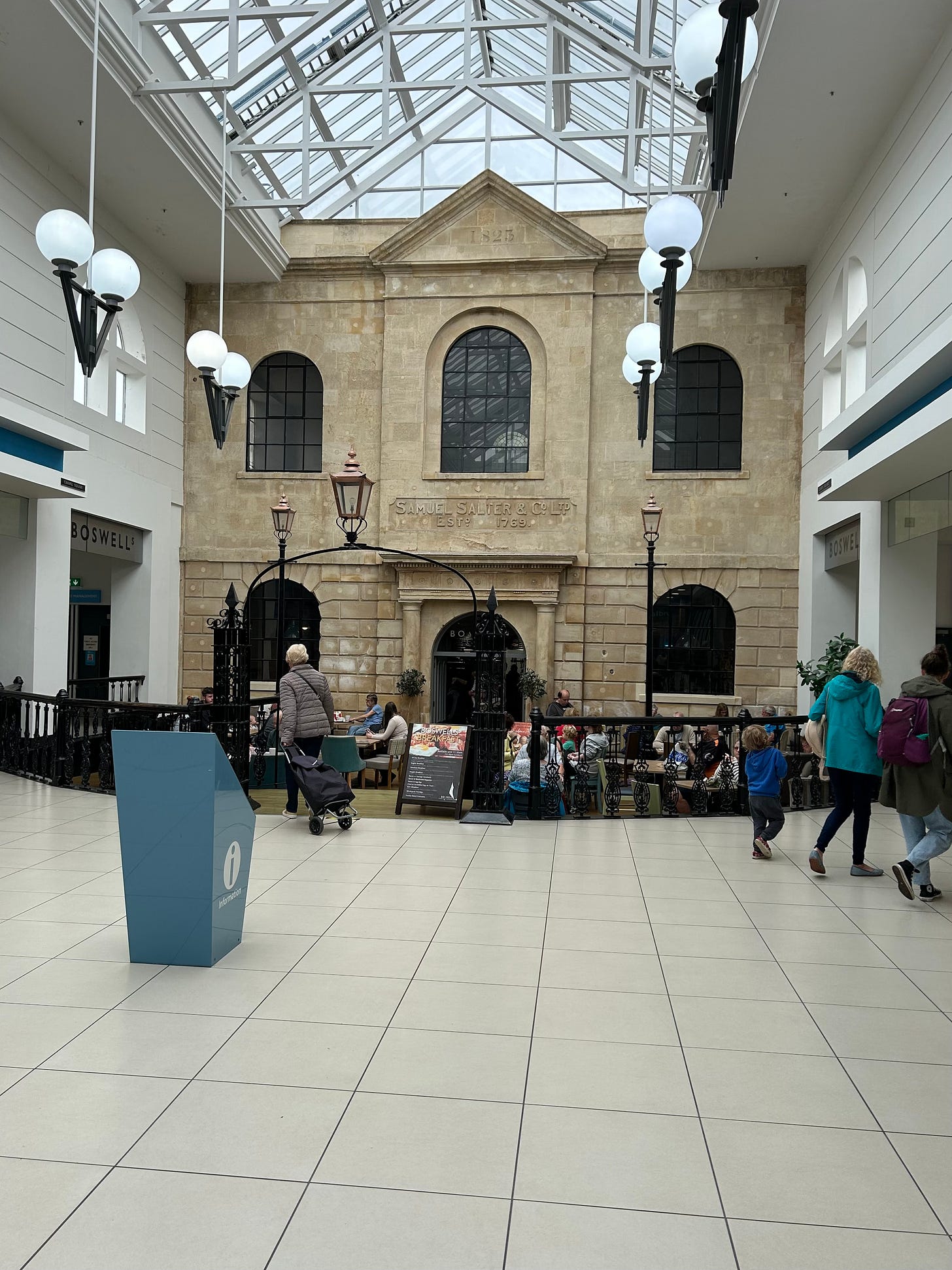 The frontage of Samuel Salter's Home Mill contained within the Shires Shopping Centre, Trowbridge, Wiltshire. Image: Roland's Travels