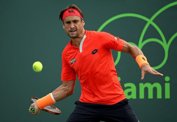 david ferrer hitting ball for rafael nadal at 2015 miami open masters