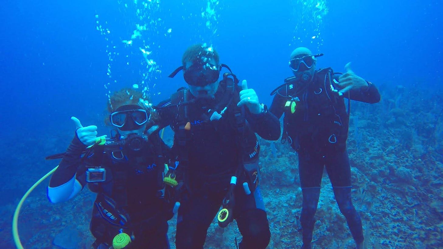 3 scuba divers