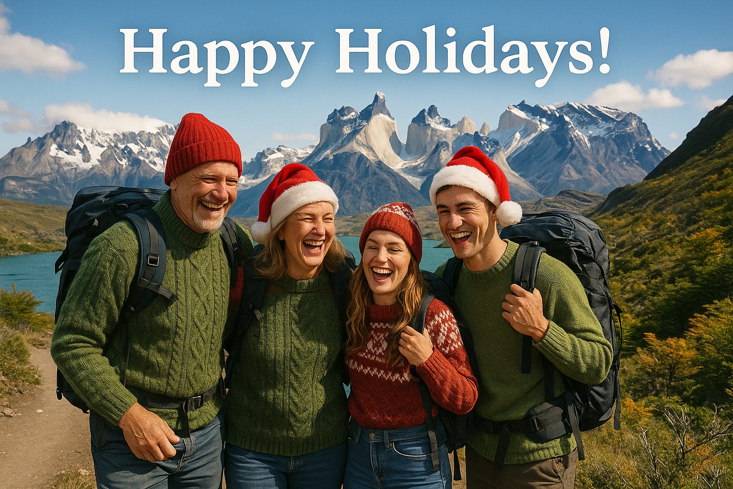 Festive Hike in Patagonia Peaks