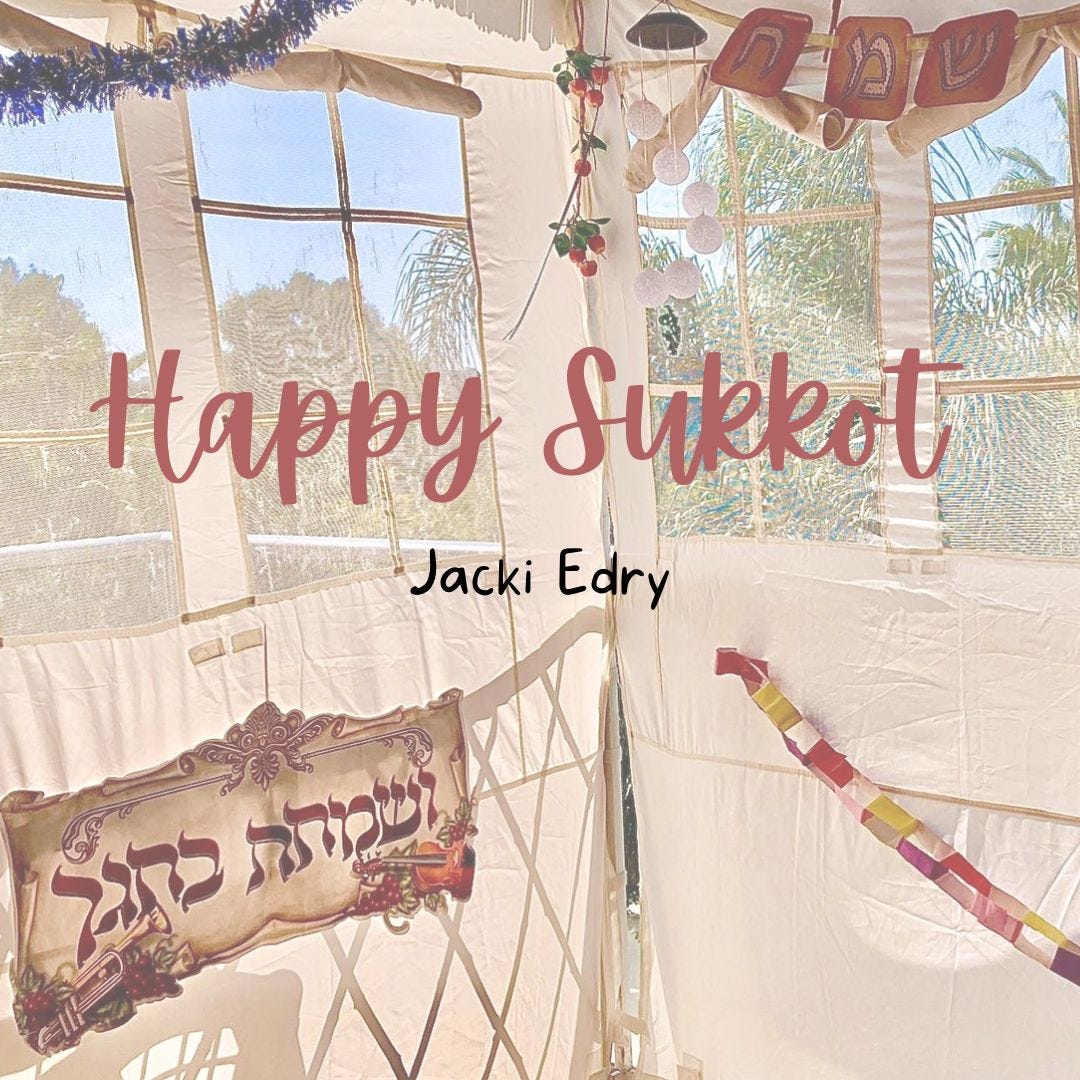An image of a sukkah decorated with paper chains