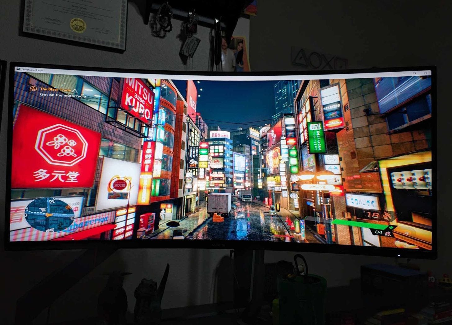 Ghostwire: Tokyo on curved monitor