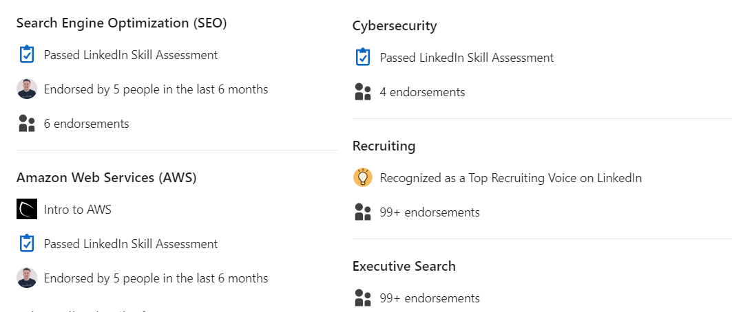 LinkedIn Skills