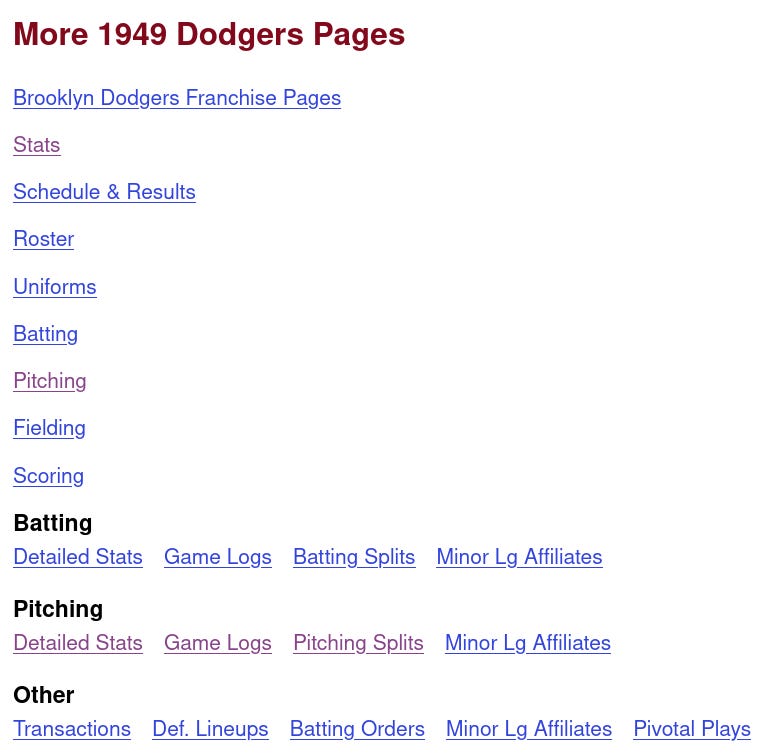 1949 Brooklyn Dodgers Baseball Reference