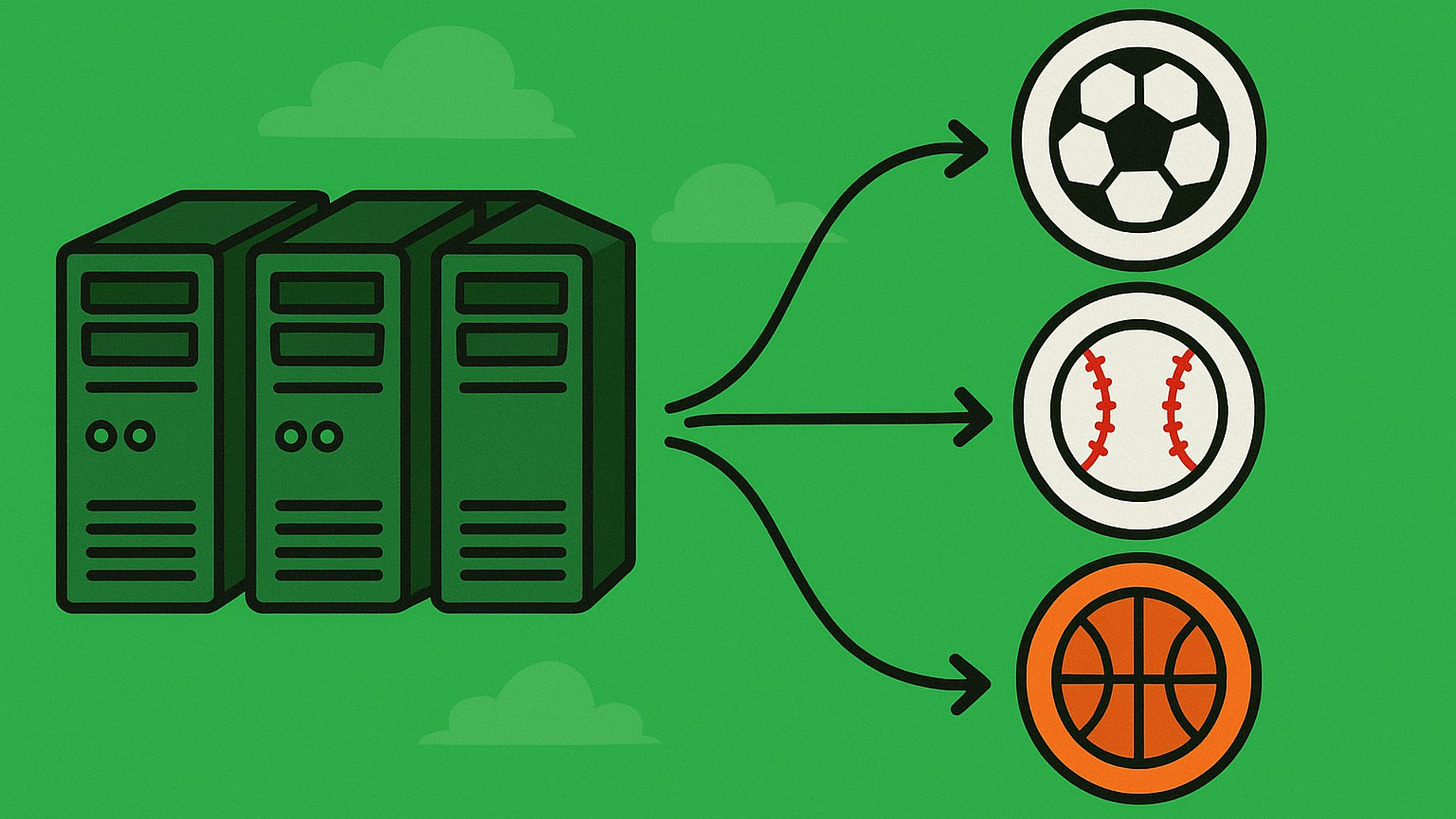 metaphor showing tech powering emerging sports leagues
