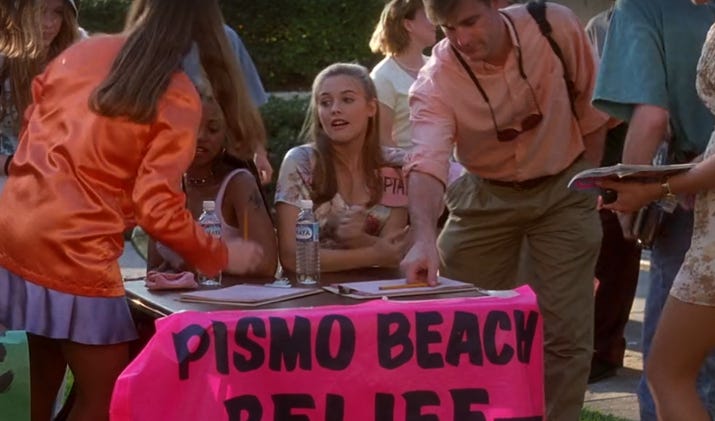 Pismo Beach disaster drive in Clueless.