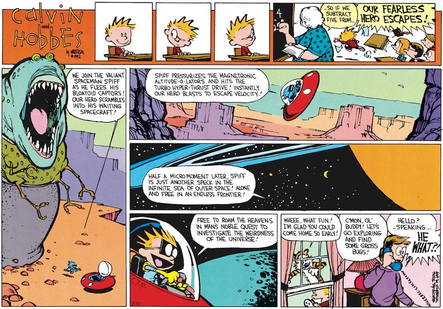 Calvin and Hobbes Comic Strip for March 29, 1992 