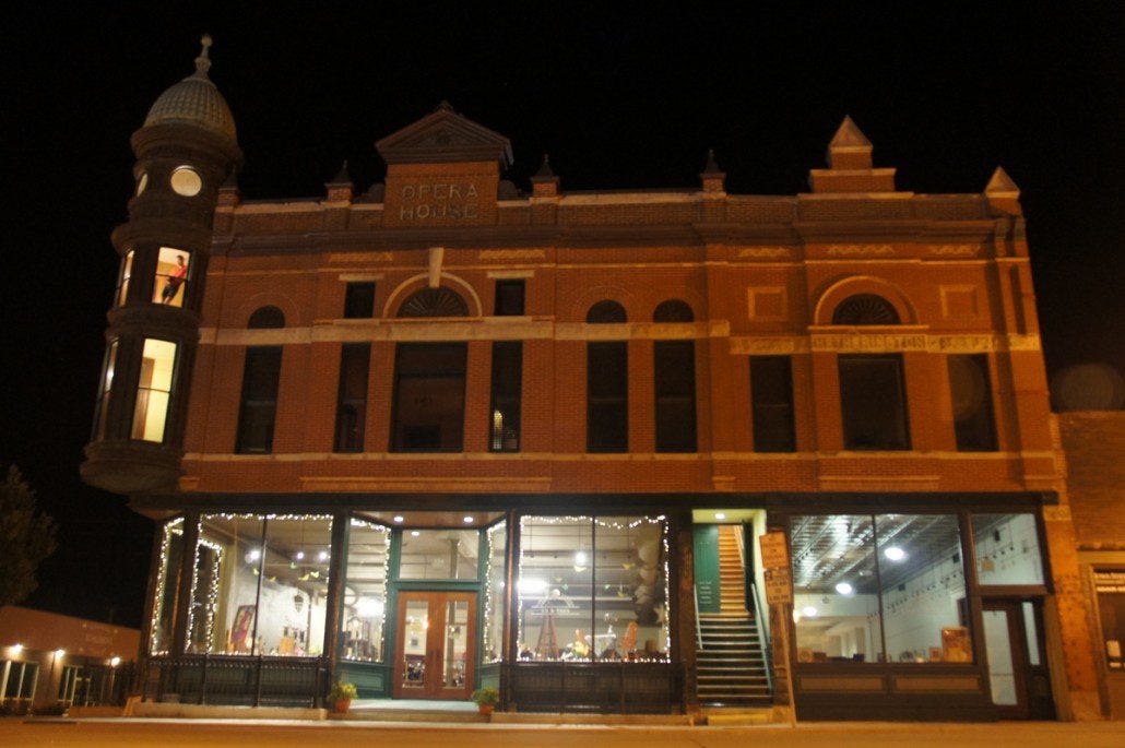 The historic Greenfield Opera house. I'm in the turret at top left.