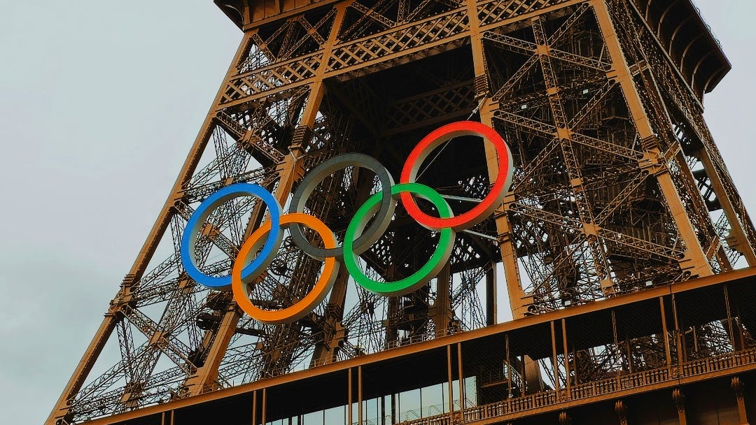 Olympic rings on Eifel tower