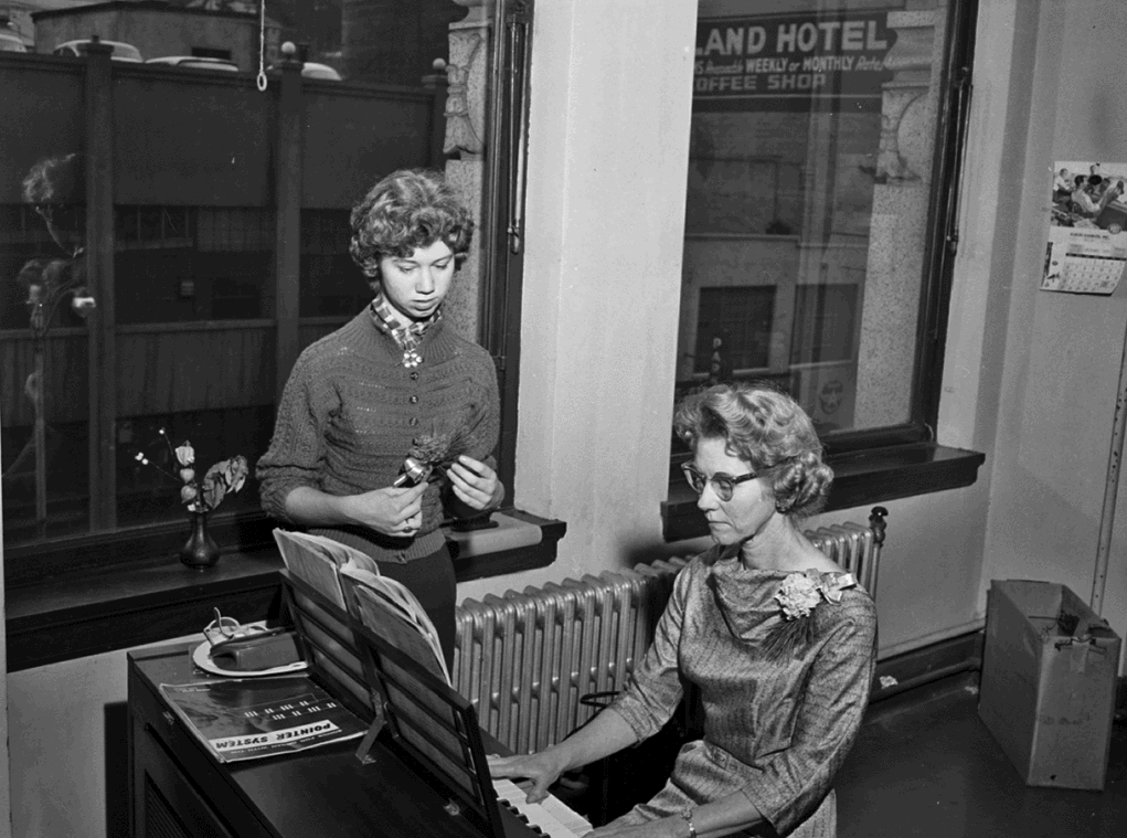 Vintage office photo of two secretaries