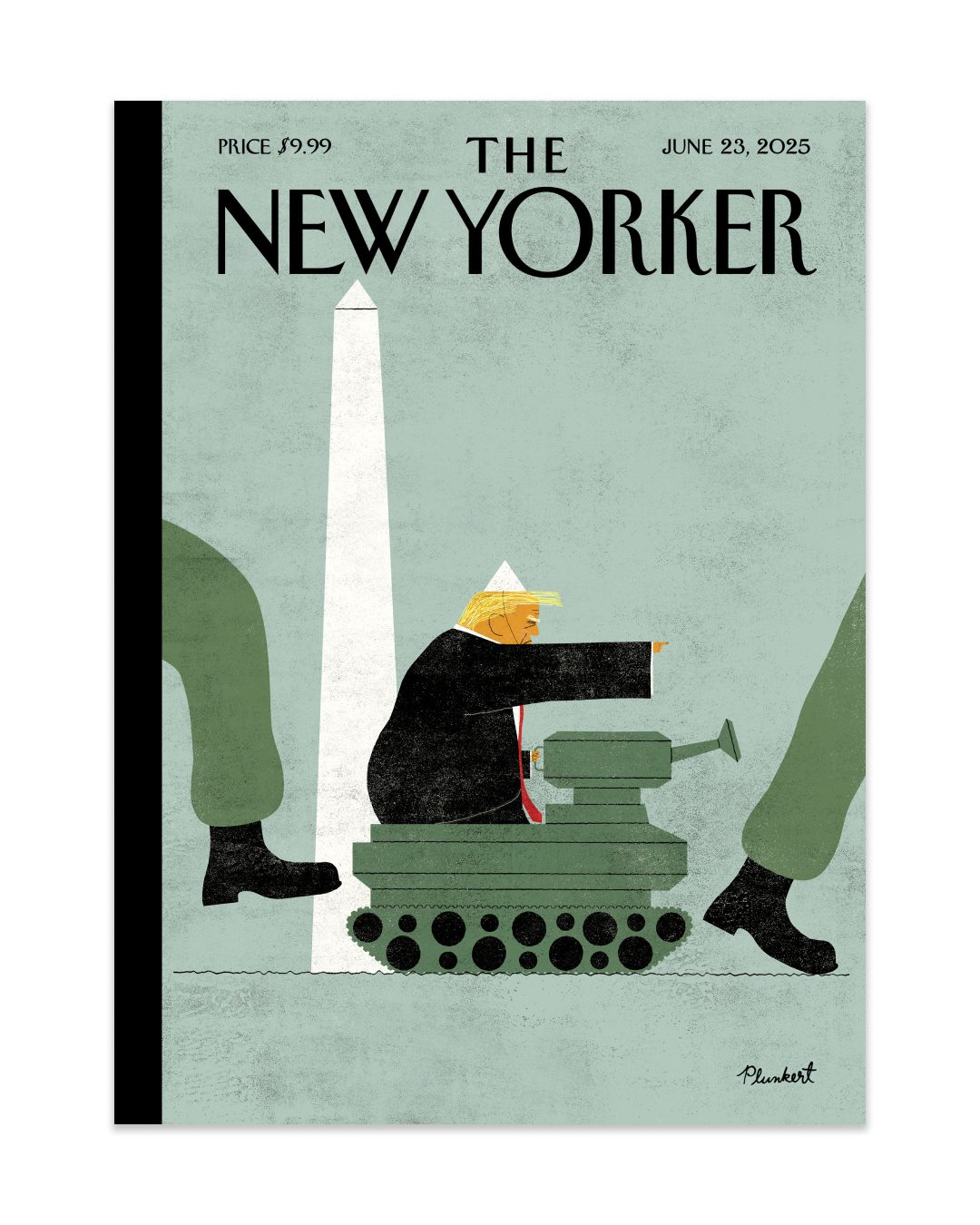 May be pop art of text that says 'PRICE PRICE$9.99 $9.99 TH JUNE 23, 2025 NEW YORKER 5 Phhunt Plunkert'