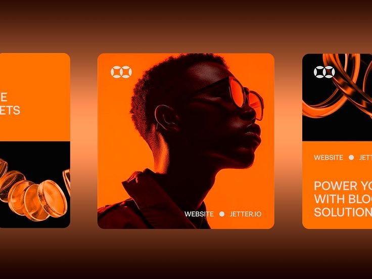 This may contain: an orange and black ad with the words power your body with bold solutions on it