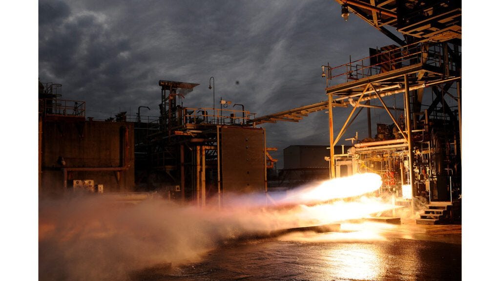 Aerojet Rocketdyne Engine Test. The company is being acquired by L3Harris.