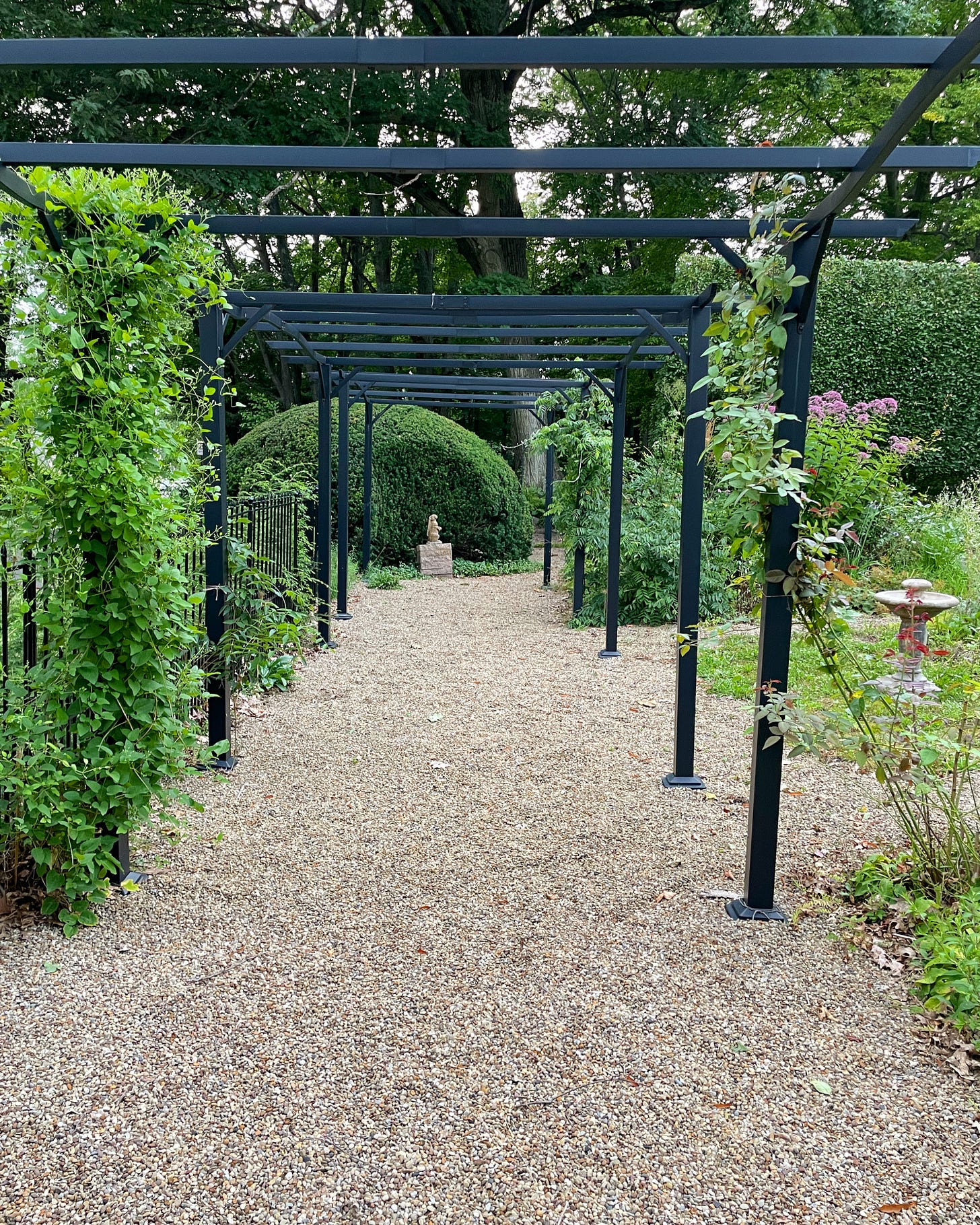 The Pergola walk at the bottom of the Cottage Garden