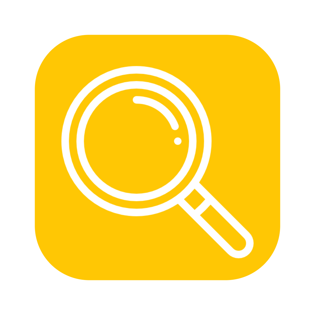 An icon of a magnifying glass. 