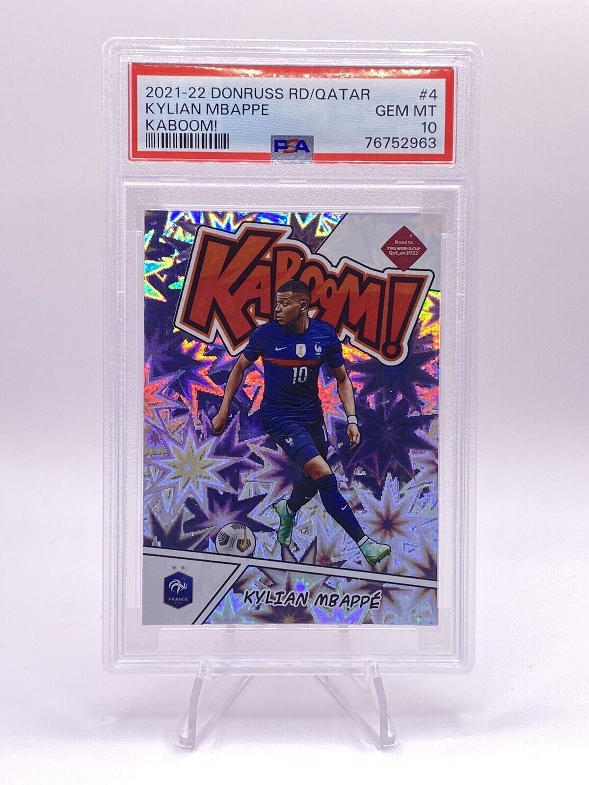 2021 Panini Donruss Kaboom! #4 Kylian Mbappe SP Case Hit Gem Mint PSA 10