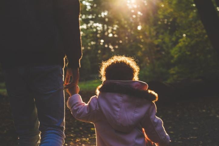 Toddler with father