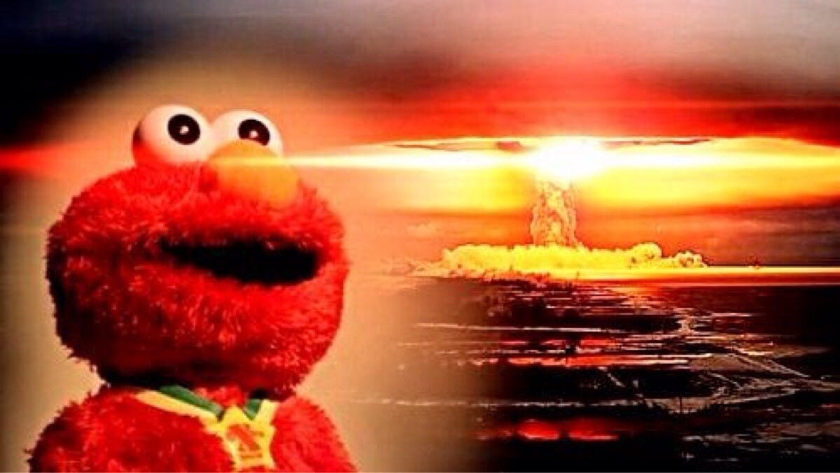 elmo nuclear explosion Meme Generator - Imgflip