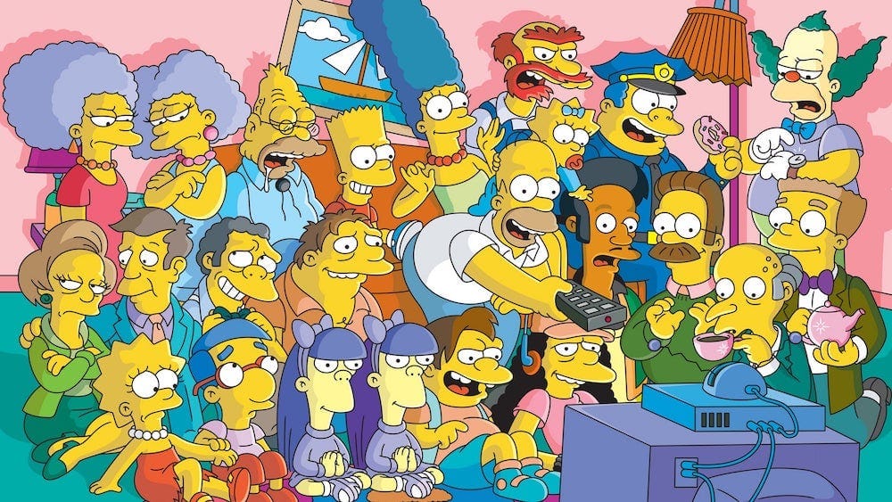 The cast of the Simpsons