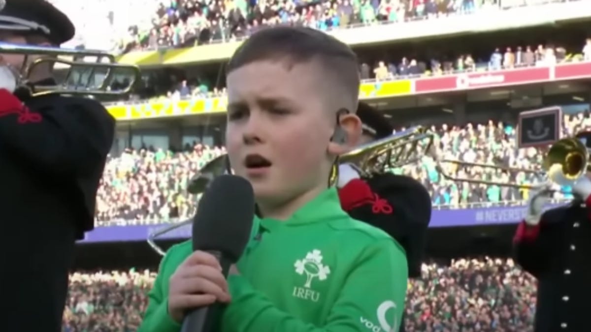 8 Year Old Stars With "Ireland's Call" At Guinness 6 Nations