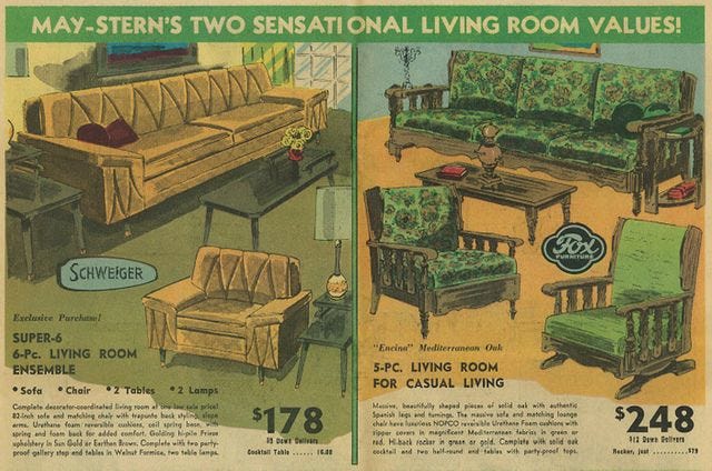 1967 Ad, May-Stern's, Living Room Furniture Ensemble Ad | Vintage living  room, 1960s living room, Living room sets furniture