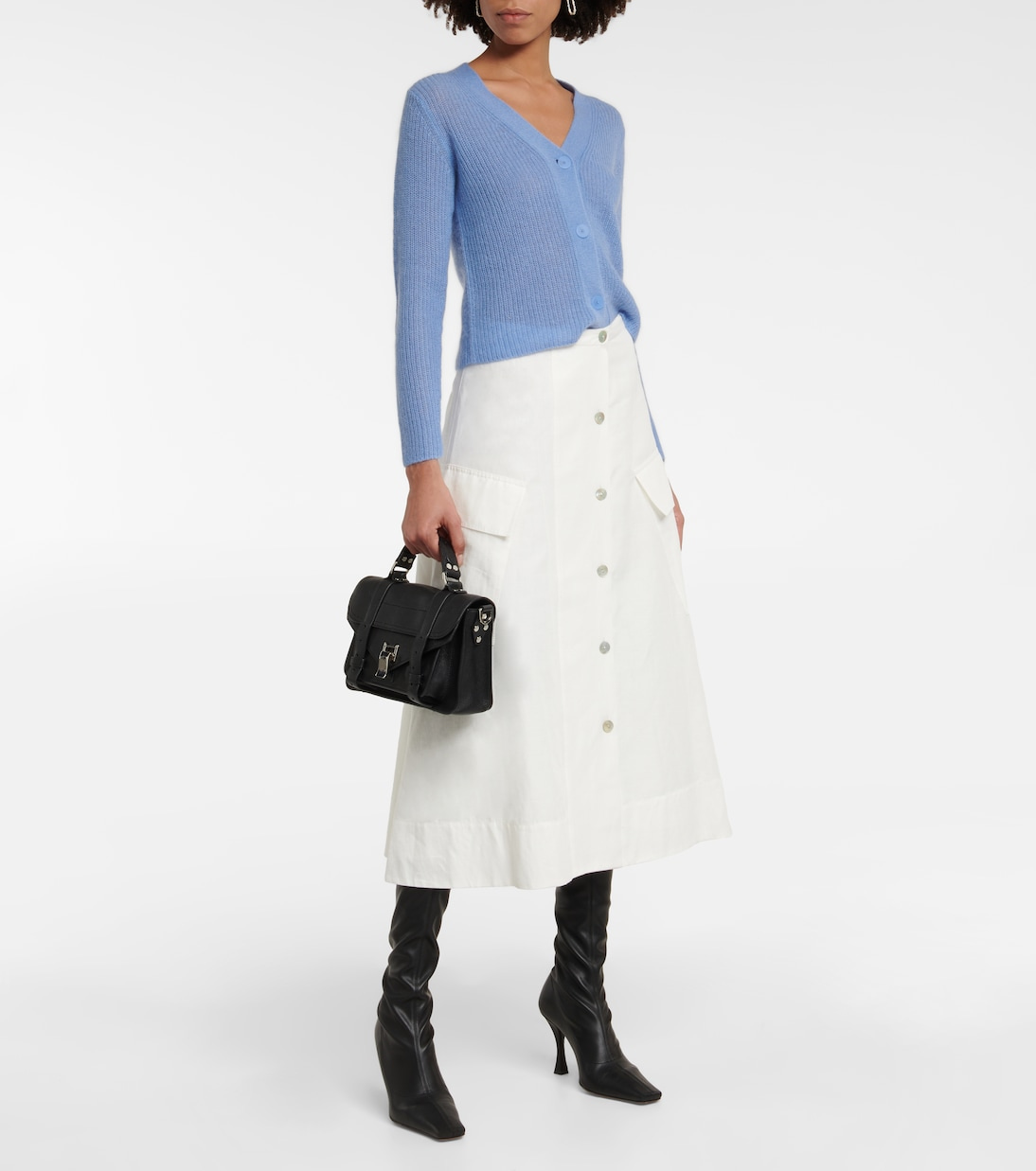 Cotton-blend midi skirt | Vince