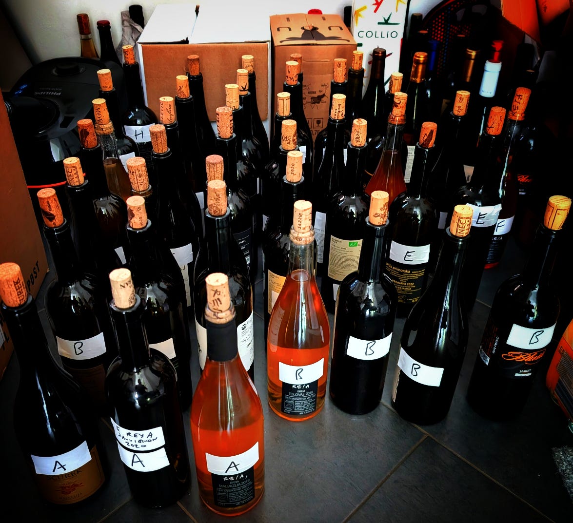 Preparing the bottles for flighting