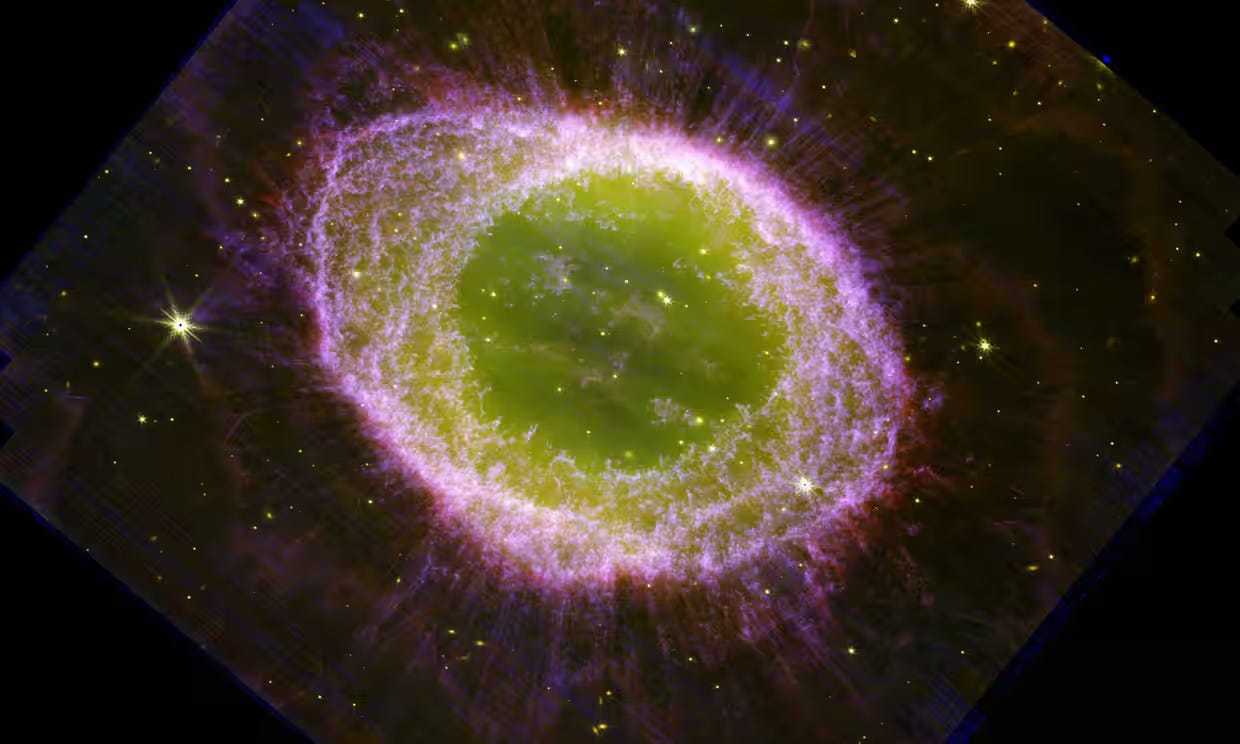 Imagen del telescopio James Webb de una estrella colapsando