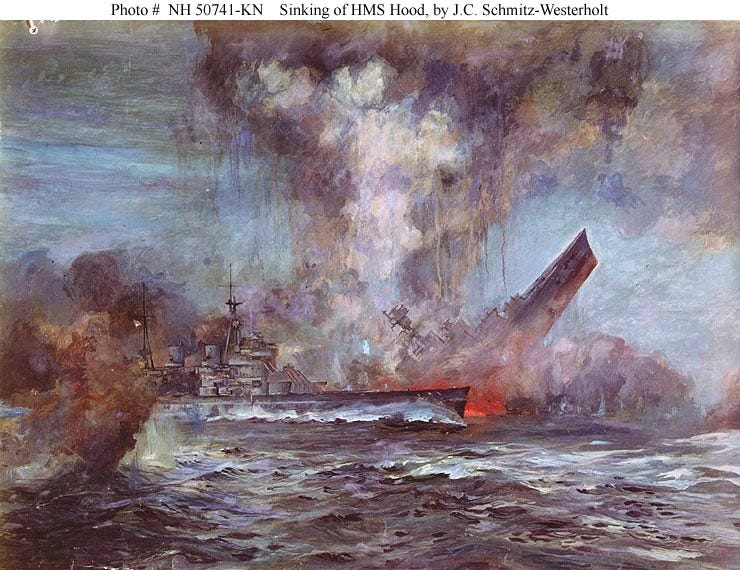 Battle of the Denmark Strait -- Sinking of HMS Hood