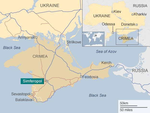 Russia evacuates children as Crimea town 'coated in rust' - BBC News
