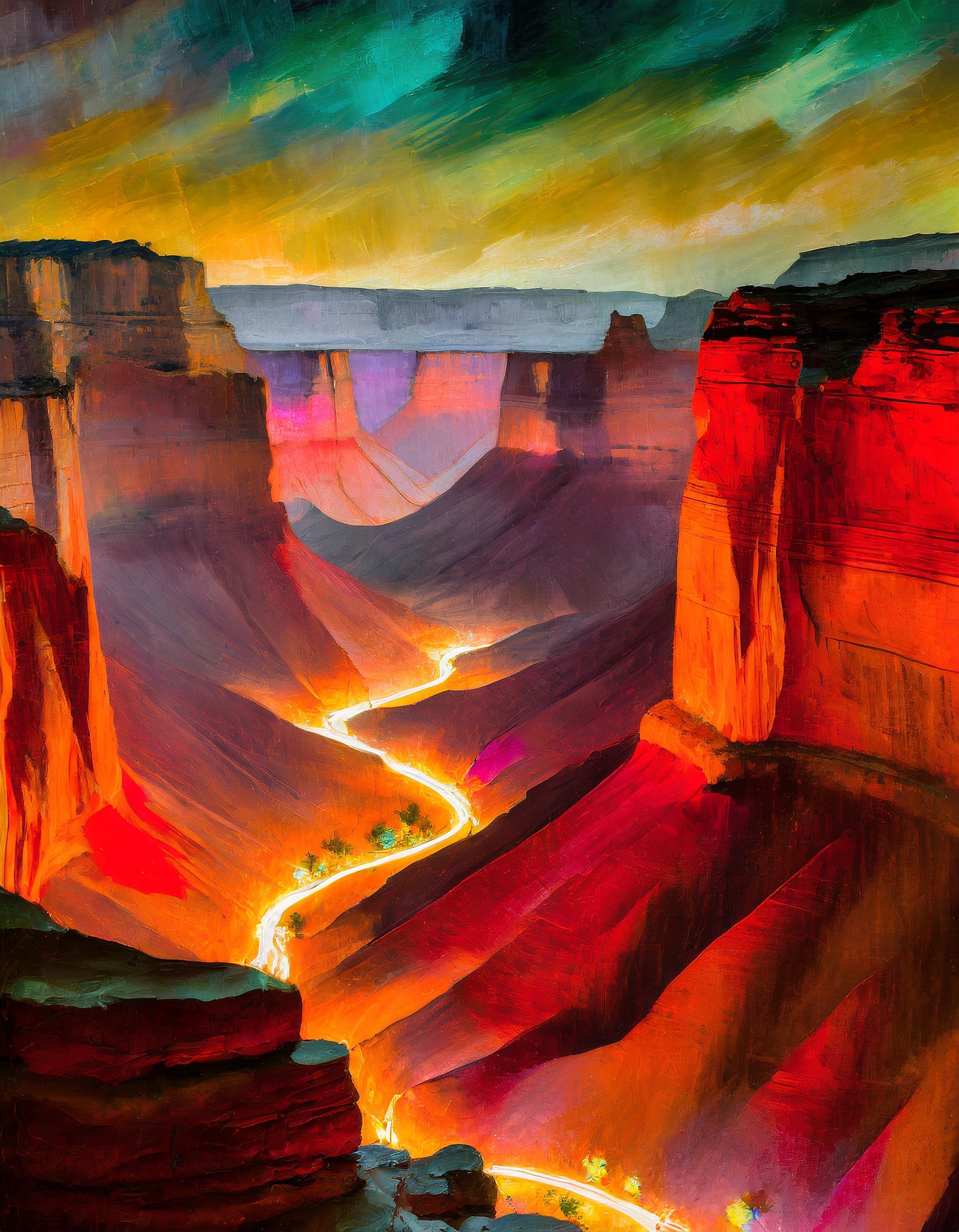 Vivid canyon landscape co-produced by Jay Siegmann and AI, with glowing paths and vibrant colors symbolizing the journey through self-discovery, healing, and the power of openness. Vivid canyon landscape co-produced by Jay Siegmann and AI, with glowing paths and vibrant colors symbolizing the journey through self-discovery, healing, and the power of openness.