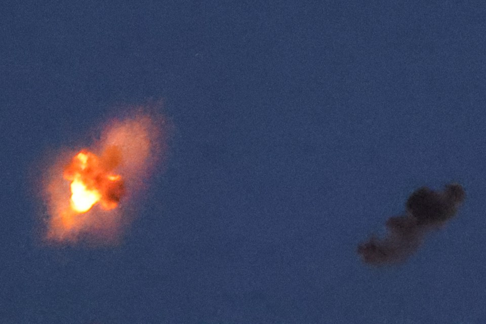 Iron Dome intercepting a rocket.