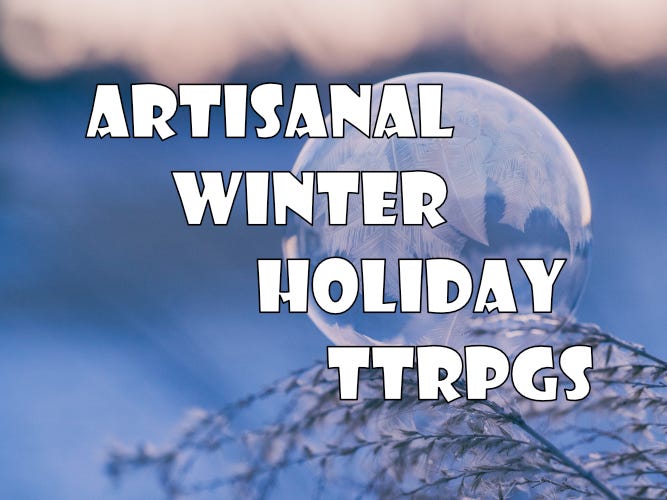 Cover image for the artisanal winter holiday TTRPG bundle.